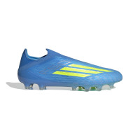 adidas F50 Elite Sans Lacets Gazon Artificiel Chaussures de Foot (AG) Bleu Néon Jaune