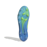 adidas F50 Elite Veterloze Kunstgras Voetbalschoenen (AG) Blauw Neongeel