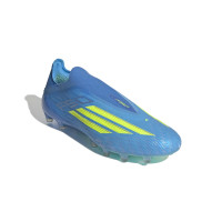 adidas F50 Elite Veterloze Kunstgras Voetbalschoenen (AG) Blauw Neongeel
