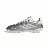 adidas Copa Pure IV League Gazon Naturel Chaussures de Foot (FG) Enfants Argenté Blanc Gris Foncé