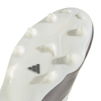 adidas Copa Pure IV League Gras Voetbalschoenen (FG) Kids Zilver Wit Donkergrijs