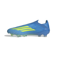 adidas F50 Elite Sans Lacets Gazon Naturel Chaussures de Foot (FG) Bleu Néon Jaune