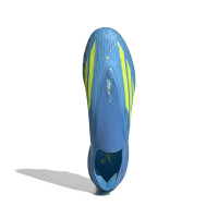 adidas F50 Elite Sans Lacets Gazon Naturel Chaussures de Foot (FG) Bleu Néon Jaune
