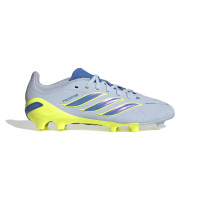 adidas Predator Elite Gras Voetbalschoenen (FG) Kids Lichtblauw Blauw Geel
