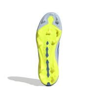 adidas Predator Elite Gras Voetbalschoenen (FG) Kids Lichtblauw Blauw Geel