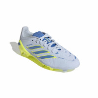adidas Predator Elite Gras Voetbalschoenen (FG) Kids Lichtblauw Blauw Geel