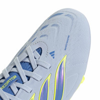 adidas Predator Elite Gras Voetbalschoenen (FG) Kids Lichtblauw Blauw Geel