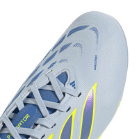 adidas Predator League Gras Voetbalschoenen (FG) Kids Lichtblauw Blauw Geel