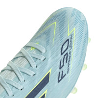adidas F50 Sparkfusion Pro Gras / Kunstgras Voetbalschoenen (MG) Dames Lichtblauw Donkerblauw Neongeel