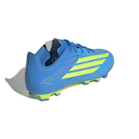 adidas F50 Club Gras / Kunstgras Voetbalschoenen (MG) Kids Blauw Neongeel