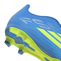adidas F50 Club Gras / Kunstgras Voetbalschoenen (MG) Kids Blauw Neongeel