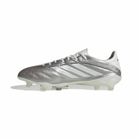 adidas Copa Pure IV Elite Gras Voetbalschoenen (FG) Zilver Wit Donkergrijs