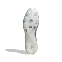 adidas Copa Pure IV Elite Gras Voetbalschoenen (FG) Zilver Wit Donkergrijs