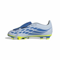 adidas Predator Club FT Gazon Naturel Artificiel Chaussures de Foot (MG) Enfants Bleu Clair Bleu Jaune