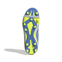 adidas Predator Club FT Gazon Naturel Artificiel Chaussures de Foot (MG) Enfants Bleu Clair Bleu Jaune