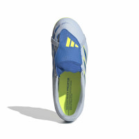 adidas Predator Club FT Gazon Naturel Artificiel Chaussures de Foot (MG) Enfants Bleu Clair Bleu Jaune