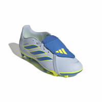 adidas Predator Club FT Gazon Naturel Artificiel Chaussures de Foot (MG) Enfants Bleu Clair Bleu Jaune