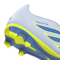 adidas Predator Club FT Gazon Naturel Artificiel Chaussures de Foot (MG) Enfants Bleu Clair Bleu Jaune