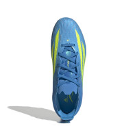 adidas F50 Elite Gazon Naturel Chaussures de Foot (FG) Enfants Bleu Néon Jaune
