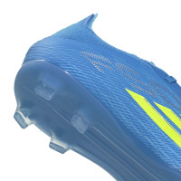 adidas F50 Elite Gazon Naturel Chaussures de Foot (FG) Enfants Bleu Néon Jaune