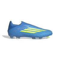 adidas F50 League Veterloze Gras / Kunstgras Voetbalschoenen (MG) Blauw Neongeel