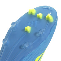 adidas F50 League Veterloze Gras / Kunstgras Voetbalschoenen (MG) Blauw Neongeel
