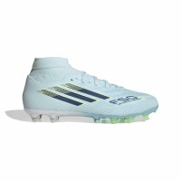 adidas F50 Sparkfusion League Gazon Naturel Artificiel Chaussures de Foot (MG) Femmes Bleu Clair Bleu Foncé Néon Jaune