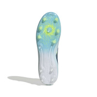 adidas F50 Sparkfusion League Gazon Naturel Artificiel Chaussures de Foot (MG) Femmes Bleu Clair Bleu Foncé Néon Jaune
