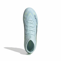 adidas F50 Sparkfusion League Gazon Naturel Artificiel Chaussures de Foot (MG) Femmes Bleu Clair Bleu Foncé Néon Jaune
