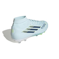 adidas F50 Sparkfusion League Gazon Naturel Artificiel Chaussures de Foot (MG) Femmes Bleu Clair Bleu Foncé Néon Jaune