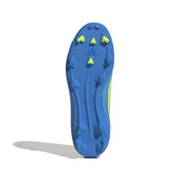adidas F50 League Gazon Naturel Gazon Artificiel Chaussures de Foot (MG) Enfants Bleu Néon Jaune
