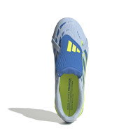 adidas Predator Elite FT Gazon Naturel Chaussures de Foot (FG) Enfants Bleu Clair Bleu Jaune
