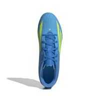 adidas F50 Club Gras / Kunstgras Voetbalschoenen (MG) Blauw Neongeel