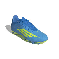 adidas F50 Club Gras / Kunstgras Voetbalschoenen (MG) Blauw Neongeel