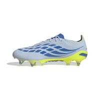 adidas Predator Elite Crampons Vissés Chaussures de Foot (SG) Bleu Clair Bleu Jaune