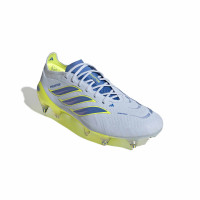 adidas Predator Elite Crampons Vissés Chaussures de Foot (SG) Bleu Clair Bleu Jaune