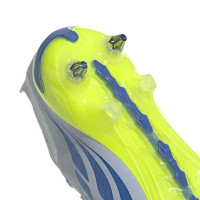 adidas Predator Elite Crampons Vissés Chaussures de Foot (SG) Bleu Clair Bleu Jaune