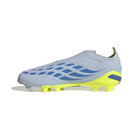 adidas Predator Elite Veterloze Gras Voetbalschoenen (FG) Kids Lichtblauw Blauw Geel