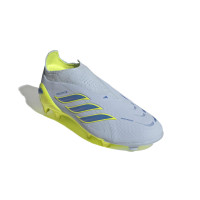 adidas Predator Elite Veterloze Gras Voetbalschoenen (FG) Kids Lichtblauw Blauw Geel