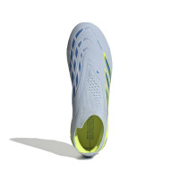 adidas Predator Elite Veterloze Gras Voetbalschoenen (FG) Kids Lichtblauw Blauw Geel