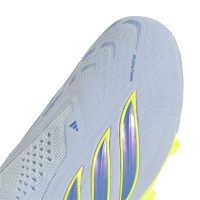 adidas Predator Elite Veterloze Gras Voetbalschoenen (FG) Kids Lichtblauw Blauw Geel