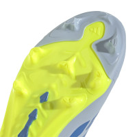adidas Predator Elite Veterloze Gras Voetbalschoenen (FG) Kids Lichtblauw Blauw Geel