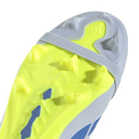 adidas Predator League FT Gras Voetbalschoenen (FG) Kids Lichtblauw Blauw Geel
