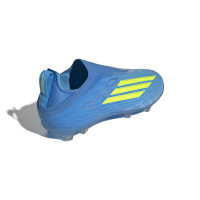 adidas F50 Elite Veterloze Gras Voetbalschoenen (FG) Kids Blauw Neongeel
