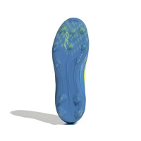 adidas F50 Elite Veterloze Gras Voetbalschoenen (FG) Kids Blauw Neongeel