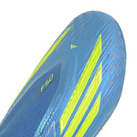 adidas F50 Elite Veterloze Gras Voetbalschoenen (FG) Kids Blauw Neongeel
