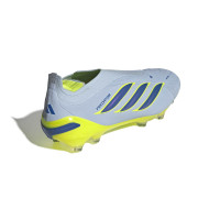 adidas Predator Elite Sans Lacets Gazon Naturel Chaussures de Foot (FG) Bleu Clair Bleu Jaune