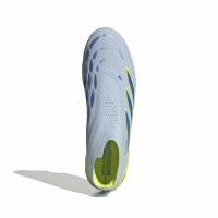 adidas Predator Elite Sans Lacets Gazon Naturel Chaussures de Foot (FG) Bleu Clair Bleu Jaune