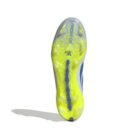 adidas Predator Elite Sans Lacets Gazon Naturel Chaussures de Foot (FG) Bleu Clair Bleu Jaune