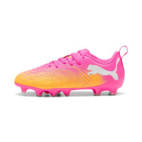 PUMA Future 9 Play Gras / Kunstgras Voetbalschoenen (MG) Kids Felroze Blauw Geel